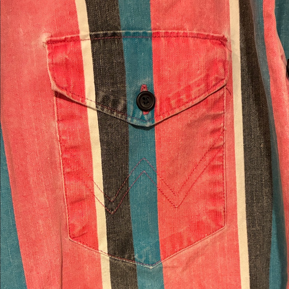 Vtg Wrangler men’s striped shirt jacket - Picture 3 of 6